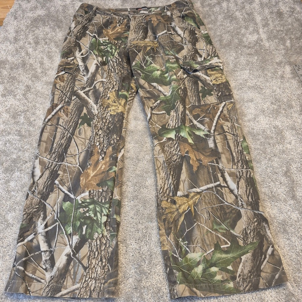 Liberty Mens Realtree Hardwoods Camo Cargo Pants Brown Green Large 36/38